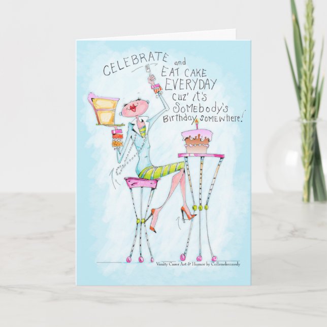 funny woman humour birthday greeting cards (Front)