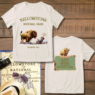 Funny Woman Roping a Wild Bison Buffalo T-Shirt Tri-Blend Shirt