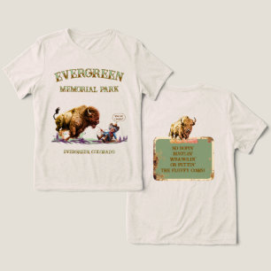 Funny Woman Roping a Wild Bison T-Shirt Tri-Blend Shirt