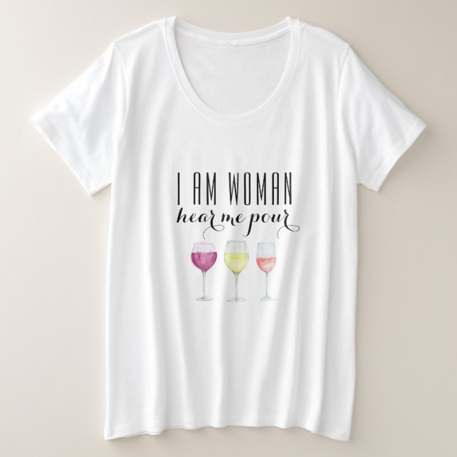 Funny Woman's Wine Quote Fashion Plus Size T-Shirt (Design Front)