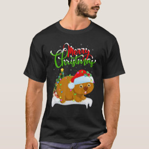 Funny Wombat Animal Lover Xmas Lighting Wombat Chr T-Shirt