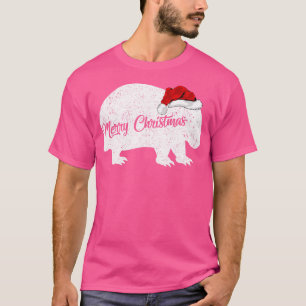 Funny Wombat Animal Lover Xmas Santa Hat Wombat Ch T-Shirt