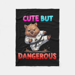 Funny Wombat Karate Taekwondo Martial Art Cute But Fleece Blanket