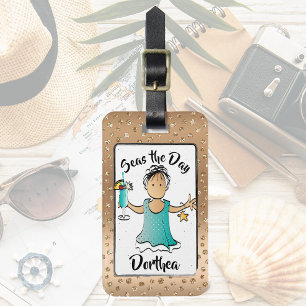 Funny Women Cruise Vacation Address Luggage Tag