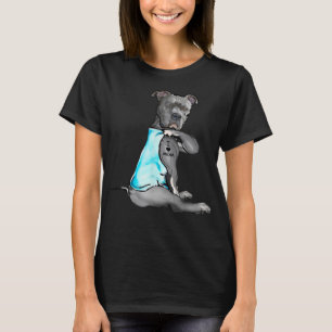 Funny Women Gifts Dog Pitbull I Love Mum Tattoo Gi T-Shirt