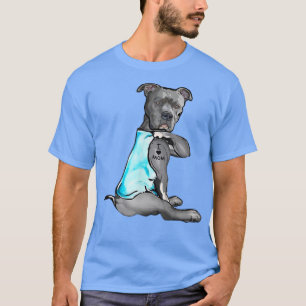 Funny Women Gifts Dog Pitbull I Love Mum Tattoo Gi T-Shirt