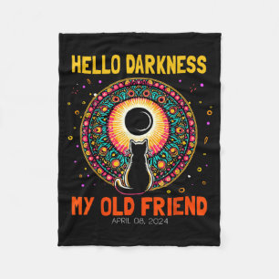 Funny Women Hello Darkness Old Friend Cat Fleece Blanket