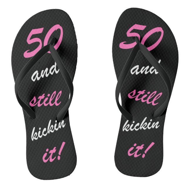 Funny Women's 50th Birthday Jandals (Footbed)