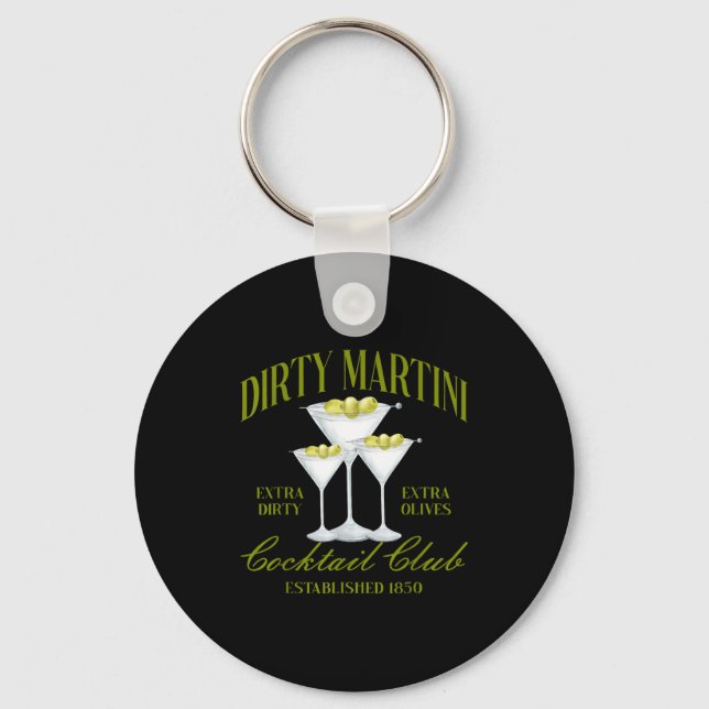Funny Womens Dirty Martini Social Club Drinking Ta Key Ring (Front)