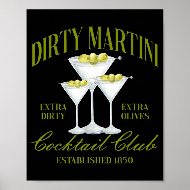 Funny Womens Dirty Martini Social Club Drinking Ta Poster (Front)