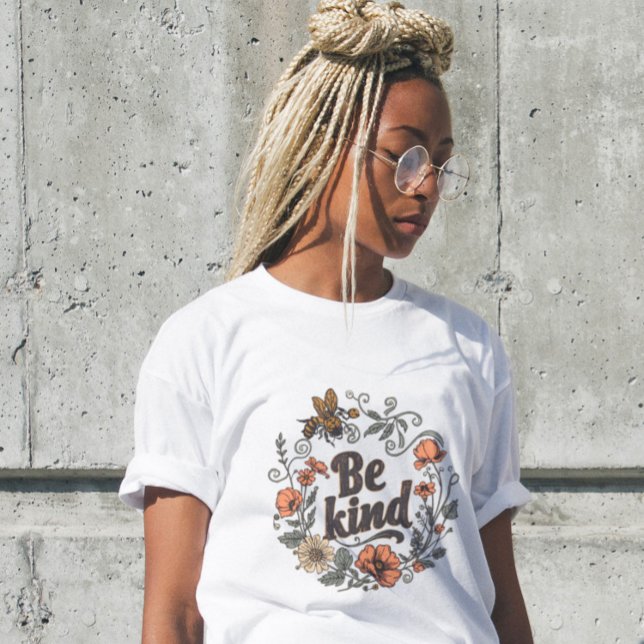 Funny Womens Gift Shirt Be Kind Retro Bee  (Creator Uploaded)