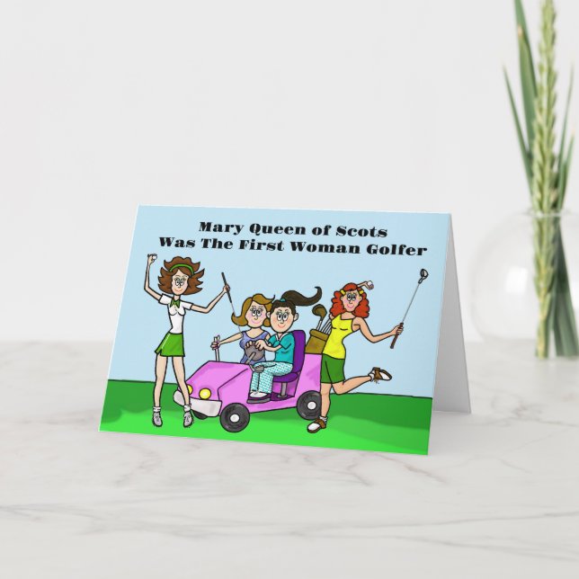 Funny Women's Golf Month Greeting Card (Front)