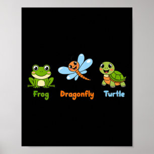 Funny Womens Subtle Political Humour Frog Dragonfl Poster