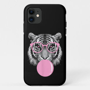Funny Women's Tiger Glasses & Pink Bubble Gum Anim Case-Mate iPhone Case