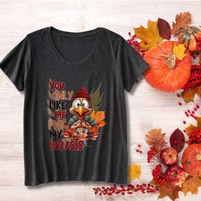 Funny Women's Turkey Breasts Thanksgiving Plus Size T-Shirt (Creator Uploaded)