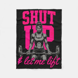 Funny Women's Weightlifting Bodybuilding Muscle Sa Fleece Blanket