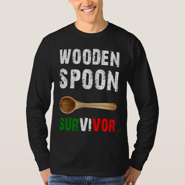 Funny Wooden Spoon Survivor Awesome T-Shirt (Front)