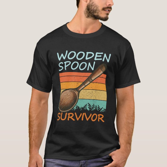 Funny wooden spoon survivor  T-Shirt (Front)