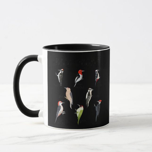 Funny Woodpecker bird watching Nice Pecker Mug (Left)