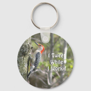 Funny Woodpecker Original Working Tweeter Key Ring