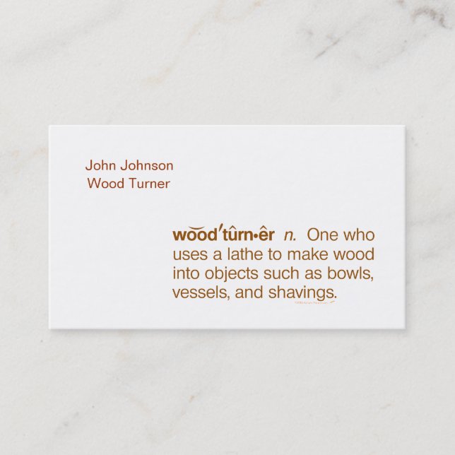 Funny Woodturner Business Cards Template (Front)