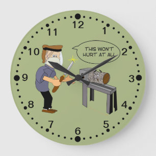 Funny Woodturning Cartoon Clock with Minutes