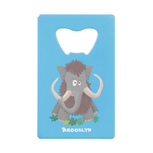 Funny woolly mammoth cartoon illustration