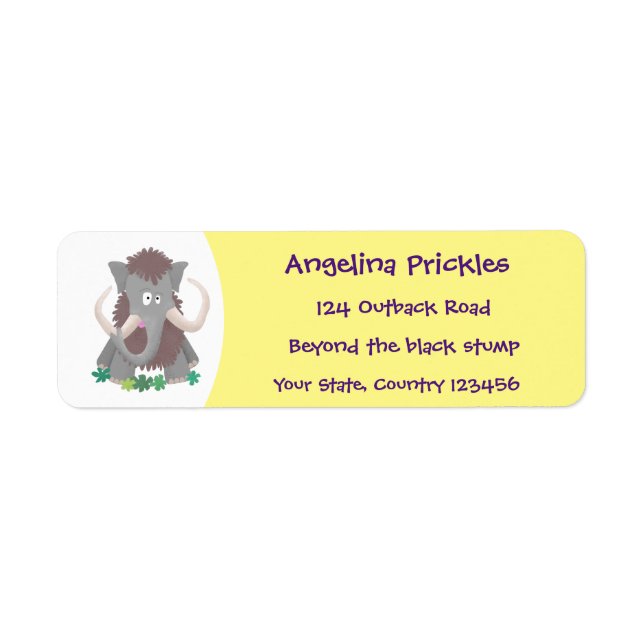 Funny woolly mammoth cartoon illustration (Front)