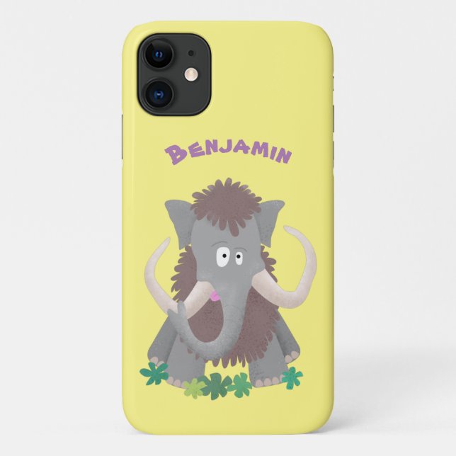 Funny woolly mammoth cartoon illustration Case-Mate iPhone case (Back)