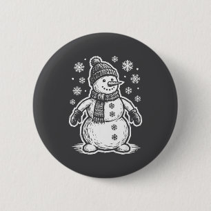 Funny Woout Snowman Winter Holiday Christmas Snowf 6 Cm Round Badge