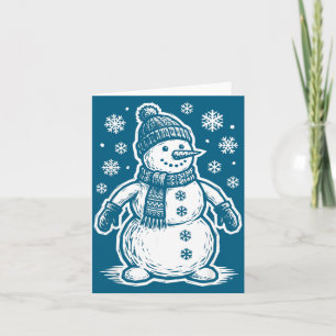 Funny Woout Snowman Winter Holiday Christmas Snowf Card
