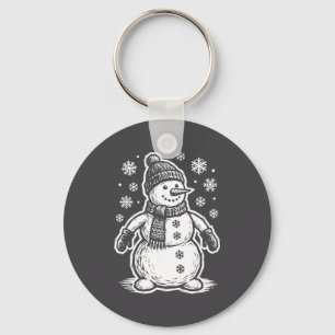 Funny Woout Snowman Winter Holiday Christmas Snowf Key Ring