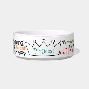 Funny Word Art Personalised Evil Cat Bowl