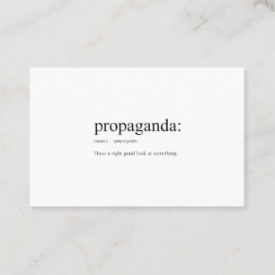 Funny Word Definitions: Propaganda Business Card