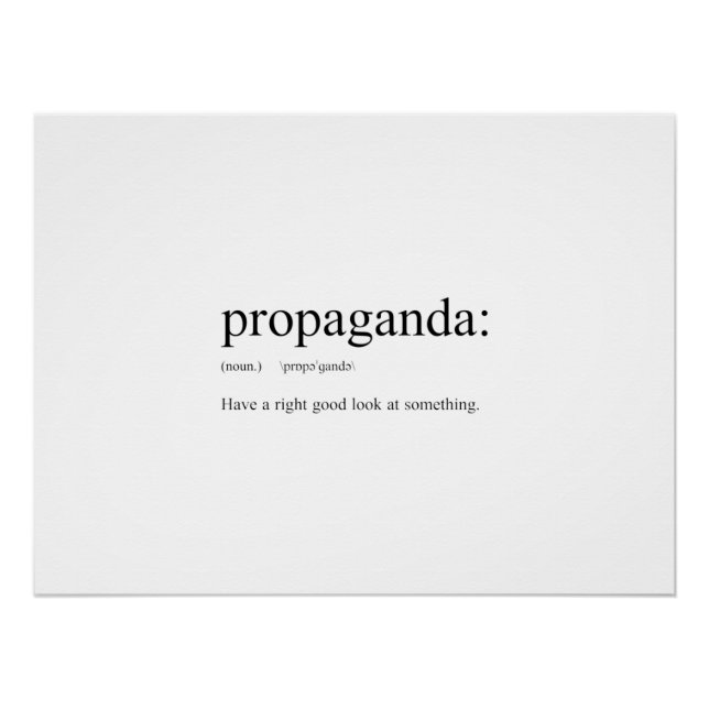 Funny Word Definitions: Propaganda Poster (Front)
