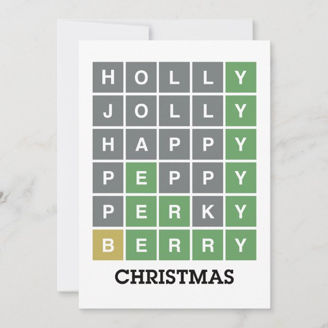 Funny Wordle Christmas Holiday Card (Front)