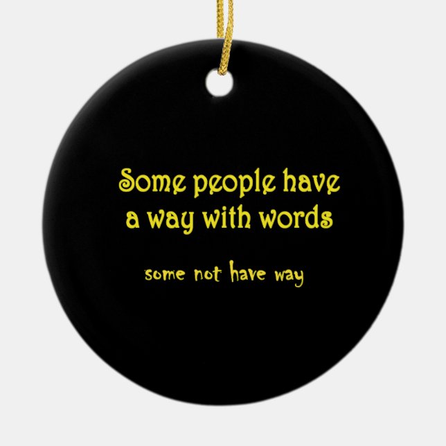 Funny Wordplay: A Tale of Two Sentences Ceramic Tree Decoration (Front)