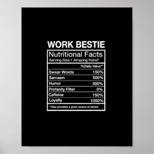 Funny Work Bestie Definition, Hilarious Coworker Poster