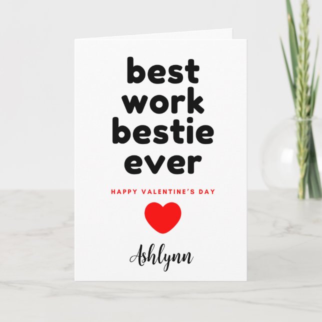 Funny Work Bestie Valentine's Day Card (Front)