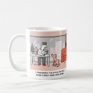 Funny Work From Home Office Party Cartoon Coffee Mug