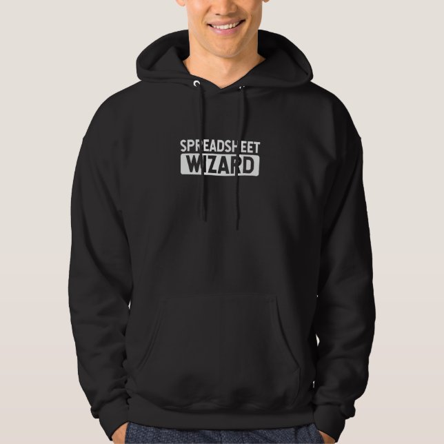 Funny Work From Home Office Spreadsheet Wizard Act Hoodie (Front)