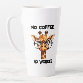 funny work giraffe lovers  latte mug