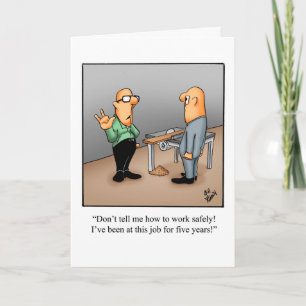 Funny Work Safety Humour Blank Card