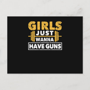 Funny Workout Girl Gym Athlete Girls Just Wanna Postcard