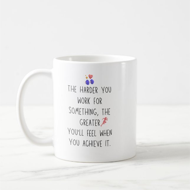 Funny workout harder tears achievement coffee mug (Left)
