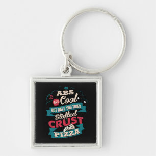 Funny Workout Humour, Abs vs Pizza, Bulking Novelt Key Ring