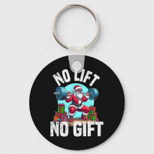 Funny Workout Lifting Christmas Santa Squat Gym Bo Key Ring
