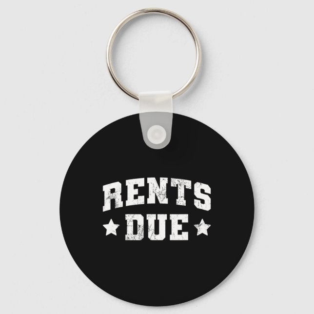 Funny Workout Rents Due Gym Weight Lifting Bodybui Key Ring (Front)