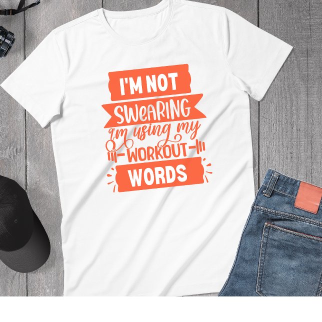 Funny Workout Words Orange Gym T-Shirt (Creator Uploaded)