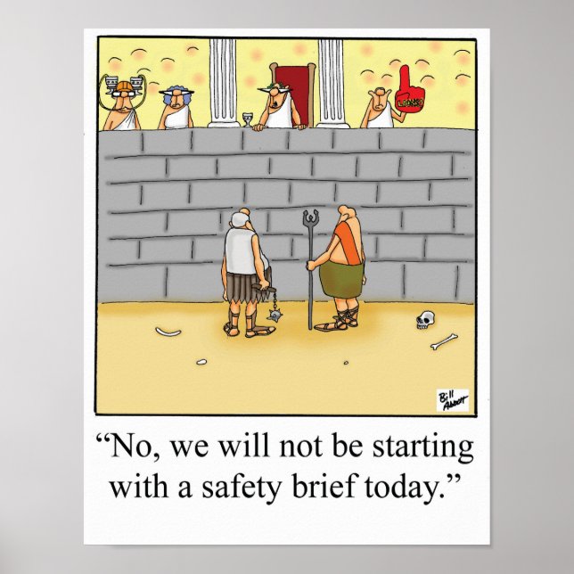 Funny Workplace Safety Brief Poster (Front)